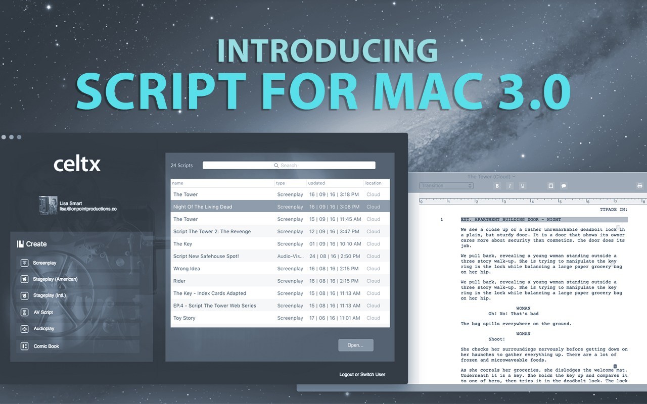 Celtx script writing download mac version